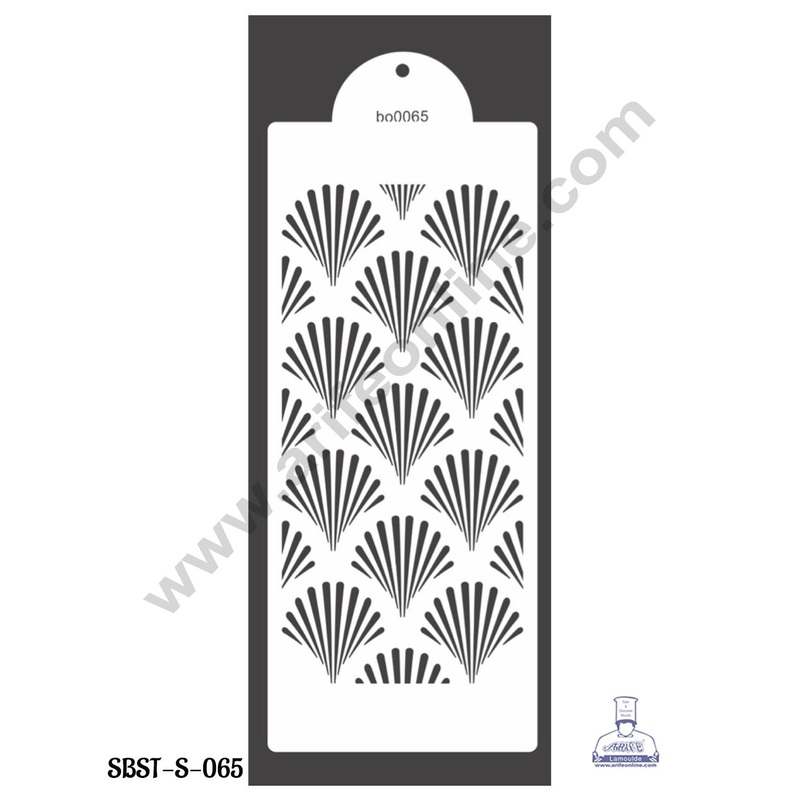 CAKE DECOR Small Wedding Cake Stencil, Cake Border Side Decoration Tool Fan Pattern Design  (SBST-S-065)