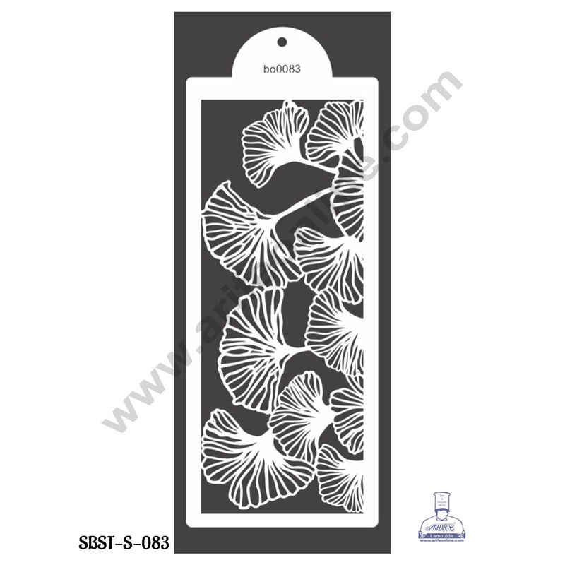CAKE DECOR Small Wedding Cake Stencil, Cake Border Side Decoration Tool  Ginkgo Leaf Design  (SBST-S-083)