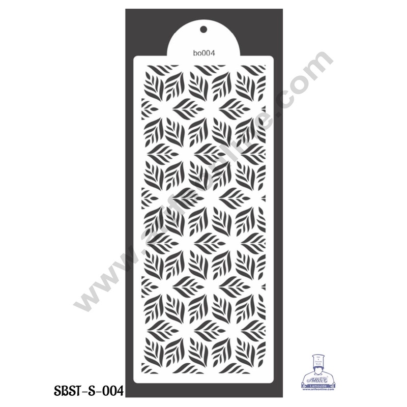 CAKE DECOR Small Wedding Cake Stencil, Cake Border Side Decoration Tool Leaves Design  (SBST-S-004)