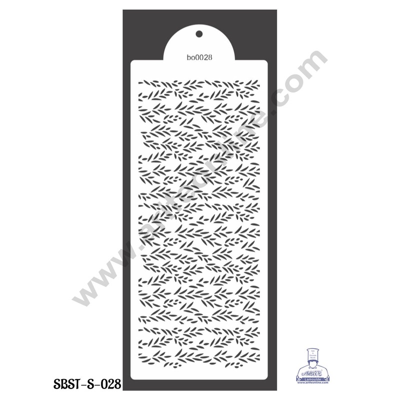 CAKE DECOR Small Wedding Cake Stencil, Cake Border Side Decoration Tool Willow Leaves Design  (SBST-S-028)