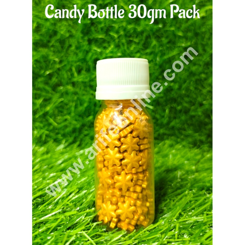 CAKE DECOR Sugar Candy -  Golden Colour Snowflake Sprinkles and Candy- 30 gm