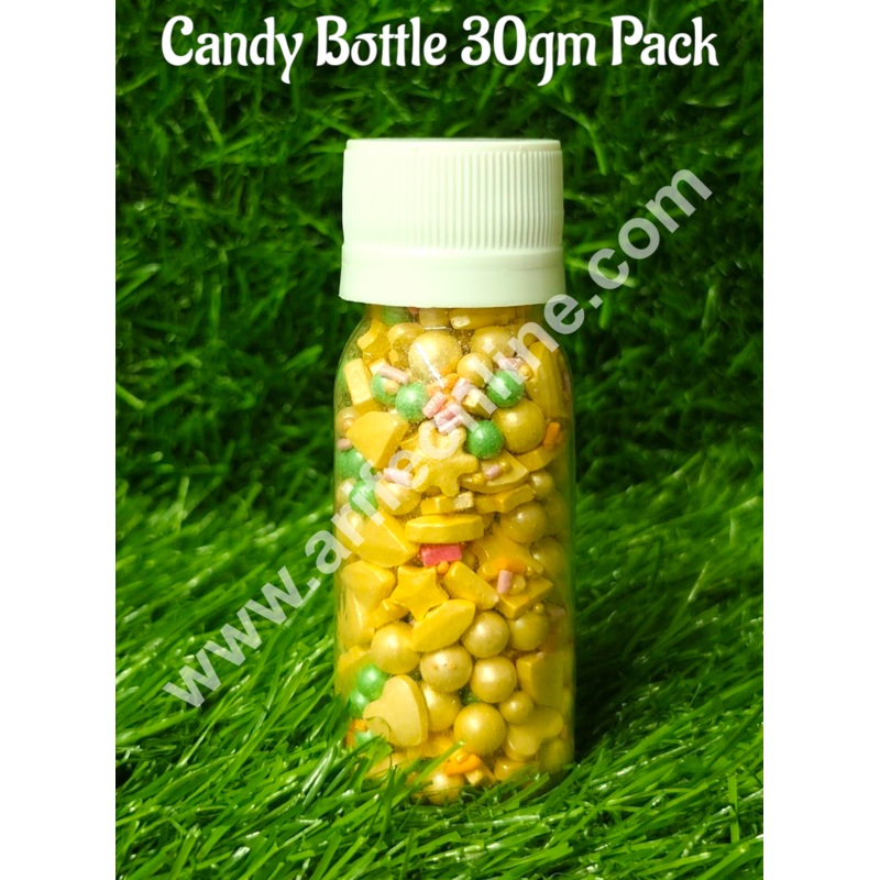 CAKE DECOR Sugar Candy - Light Yellow Snowflake And Pink Star Mashup Sprinkles and Candy- 30 gm