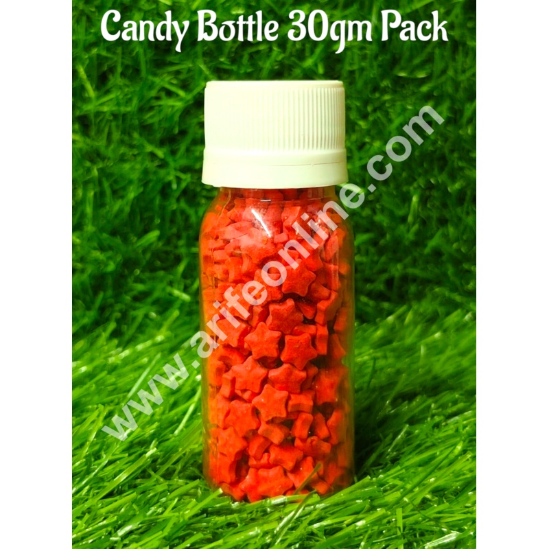 CAKE DECOR Sugar Candy - Red Color Star Sprinkles and Candy- 30 gm