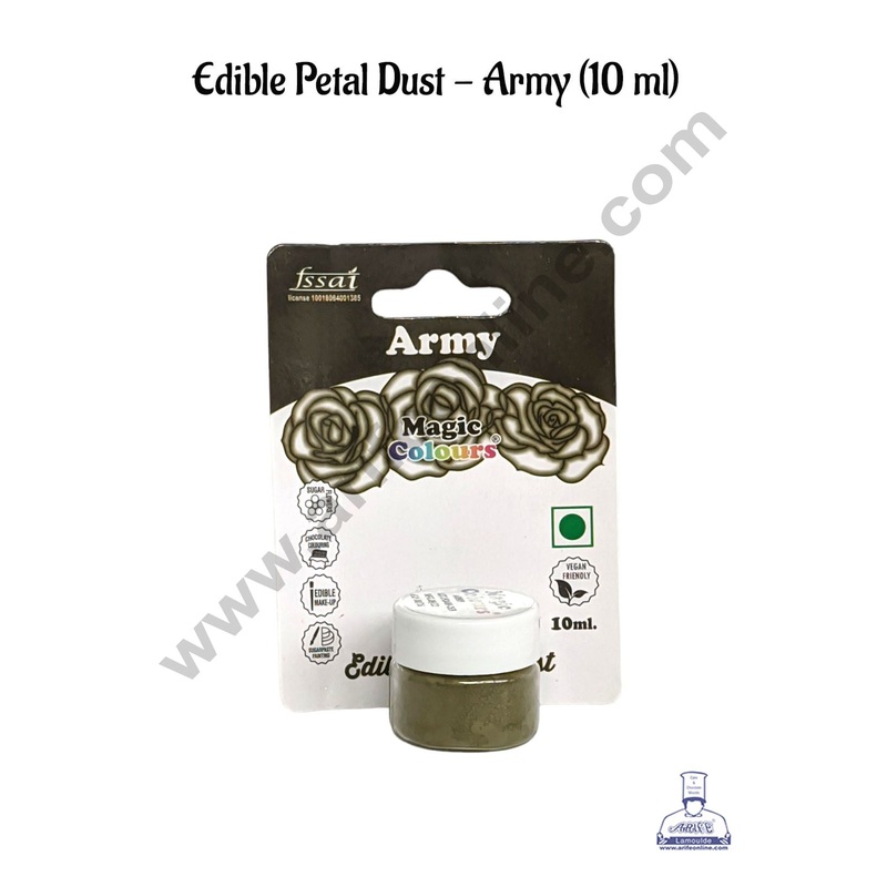 Magic Colours Edible Petal Dust - Army  (10 ml)