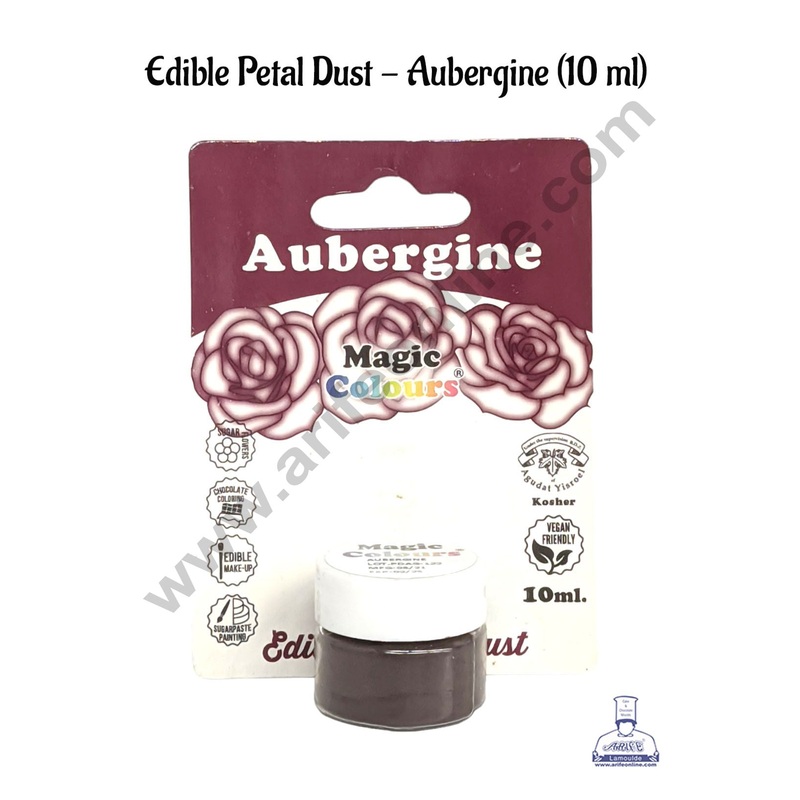 Magic Colours Edible Petal Dust - Aubergine  (10 ml)