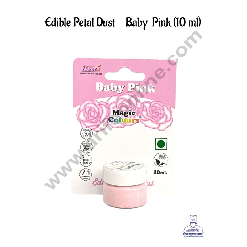 Magic Colours Edible Petal Dust - Baby Pink  (10 ml)