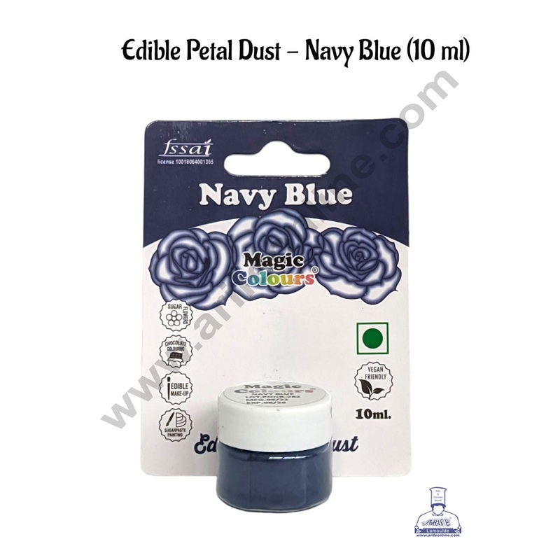 Magic Colours Edible Petal Dust - Navy Blue  (10 ml)