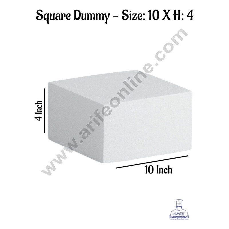 CAKE DECOR 1 Pc 10 Inch Square Cake Dummy - Size  10 x H 4