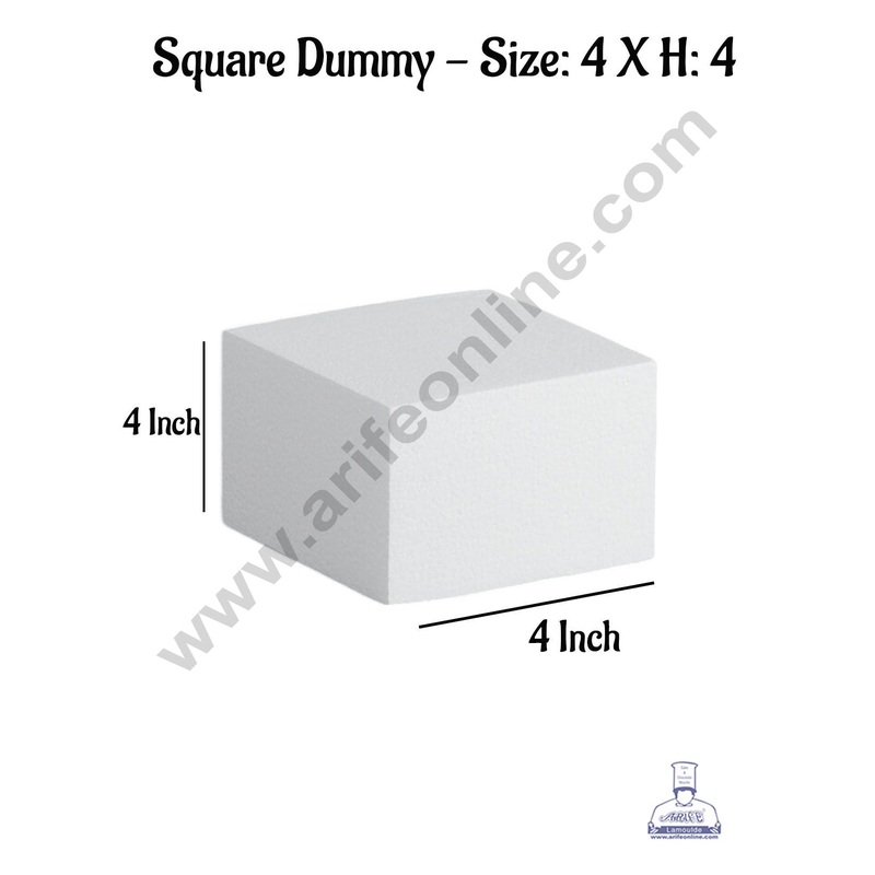CAKE DECOR 1 Pc 4 Inch Square Cake Dummy - Size  4 x H 4
