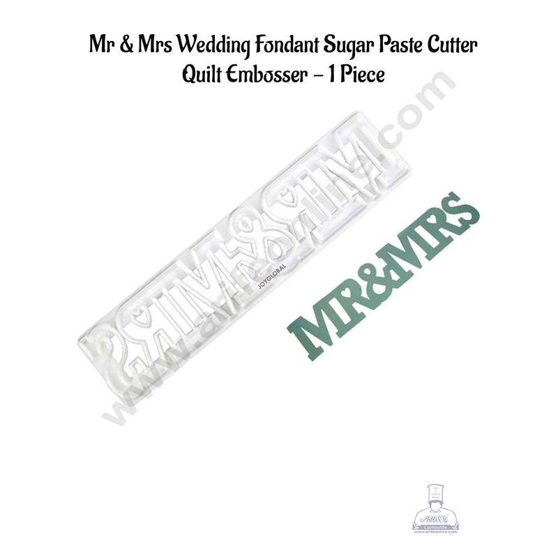 CAKE DECOR 1 Piece Mr & Mrs Fondant Sugar Paste Cutter | Quilt Mold Embosser | Fondant Quilt Mold For Cupcake And Cake Decoration