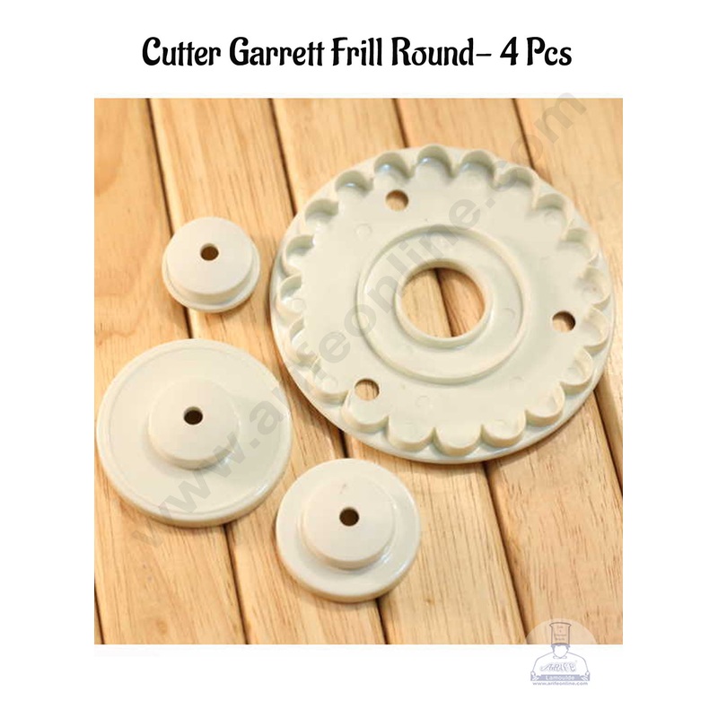 CAKE DECOR 4 Pcs Garrett Frill Round Cutters | Fondant Tool (SBDT-Y125)