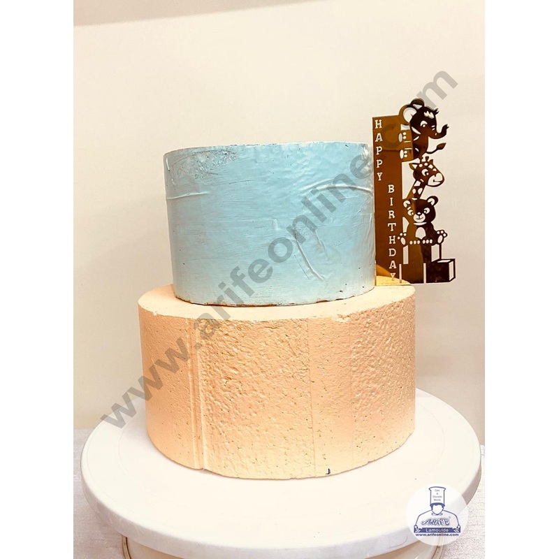 CAKE DECOR 5 inch Acrylic Happy Birthday Animal Theme Cake Topper Cake Decoration Dessert Decoration ( SBMT-1212)