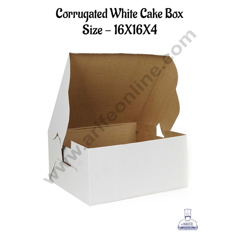 CAKE DECOR Corrugated White Cake Boxes Pack of 5 Pieces - 16 Inch