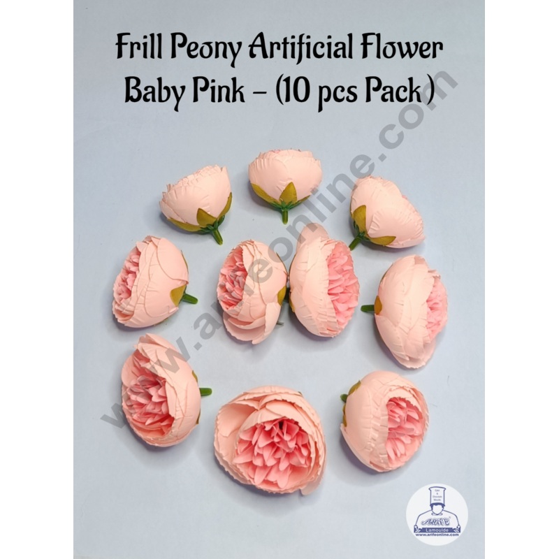 Cake Decor  Frill Peony Artificial Flower For Cake Decoration  Baby Pink ( 10 pc pack )