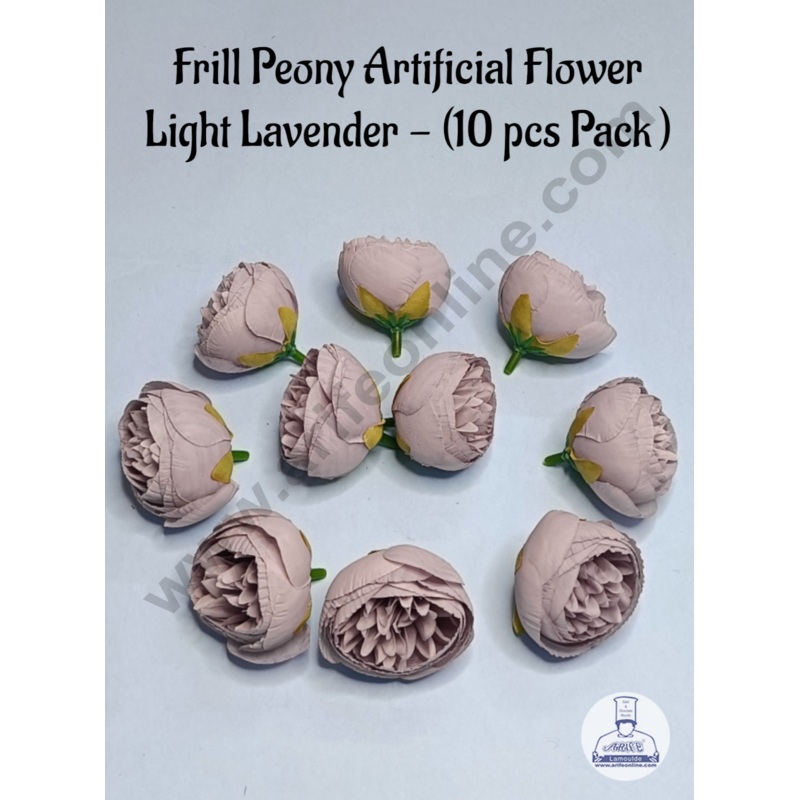 Cake Decor  Frill Peony Artificial Flower For Cake Decoration  Light Lavender ( 10 pc pack )