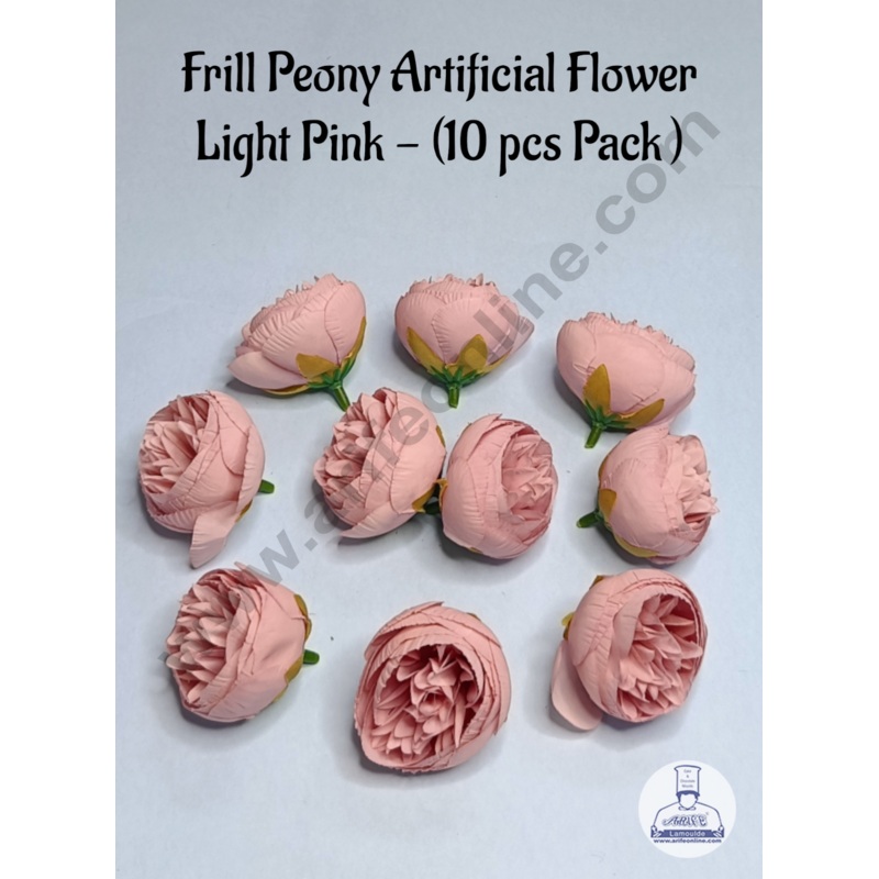Cake Decor  Frill Peony Artificial Flower For Cake Decoration  Light Pink ( 10 pc pack )