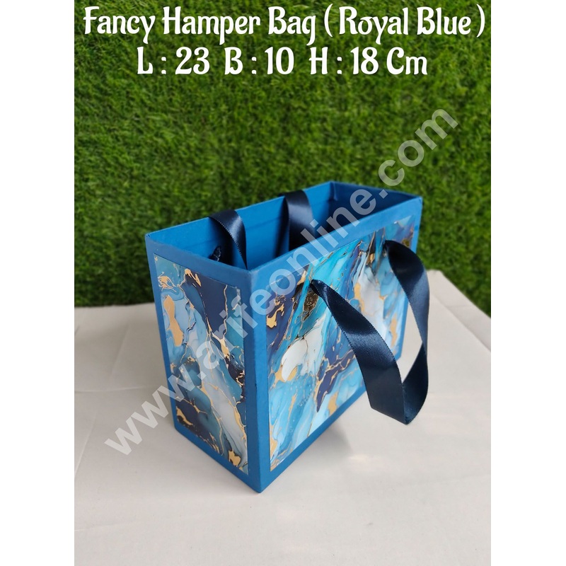CAKE DECOR Royal Blue Fancy Hamper Bag For for Birthday, Wedding, Celebrations, Party, Christmas Gifts (1 Pc Pack)