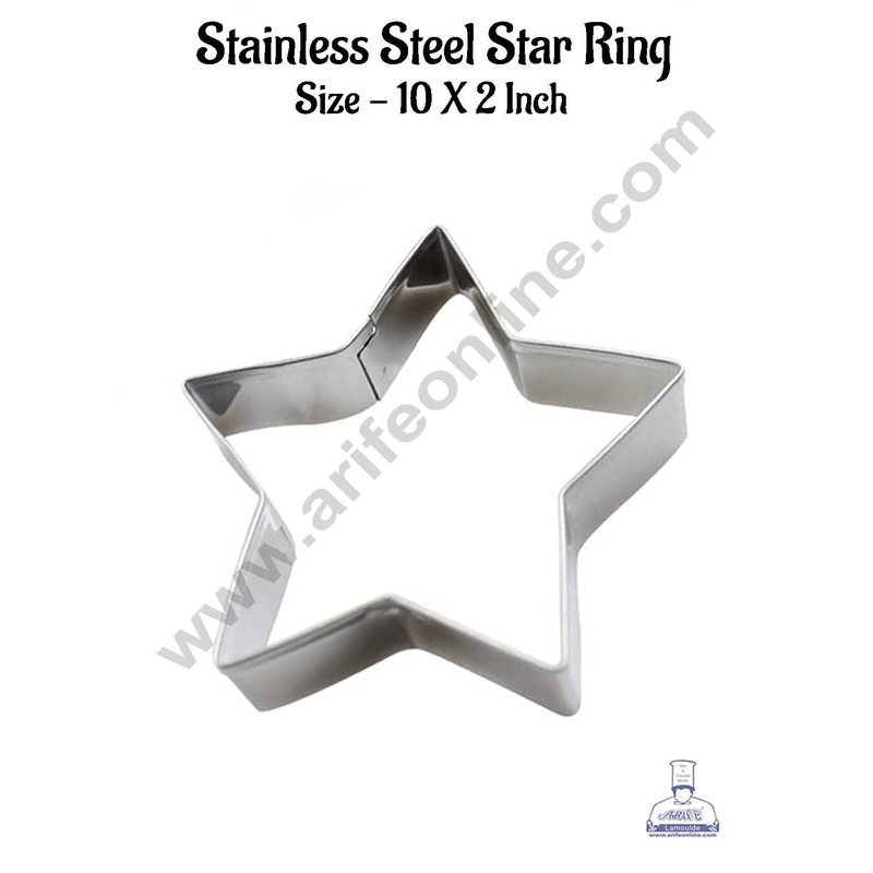 CAKE DECOR Star Cake Ring and Burger Ring Stainless Steel Heavy Ring (10 inch Diameter X 2 inch Height )