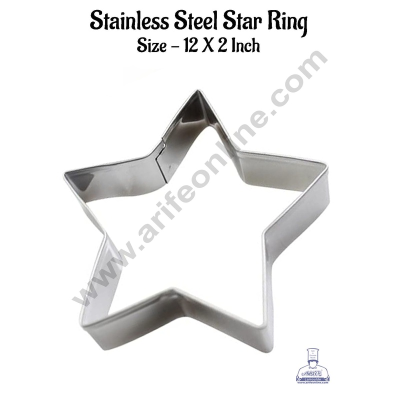 CAKE DECOR Star Cake Ring and Burger Ring Stainless Steel Heavy Ring (12 inch Diameter X 2 inch Height )