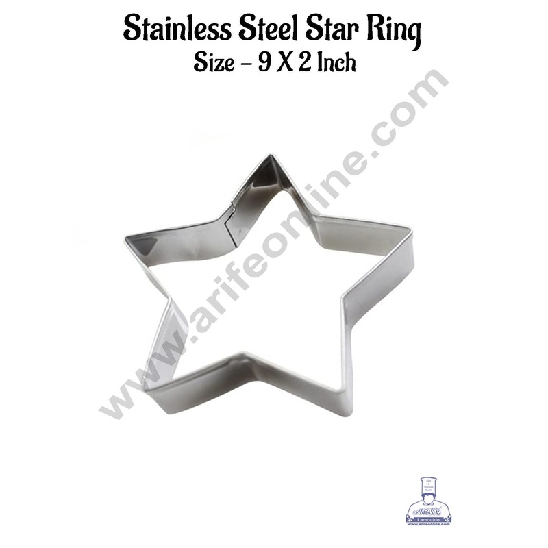 CAKE DECOR Star Cake Ring and Burger Ring Stainless Steel Heavy Ring (9 inch Diameter X 2 inch Height )