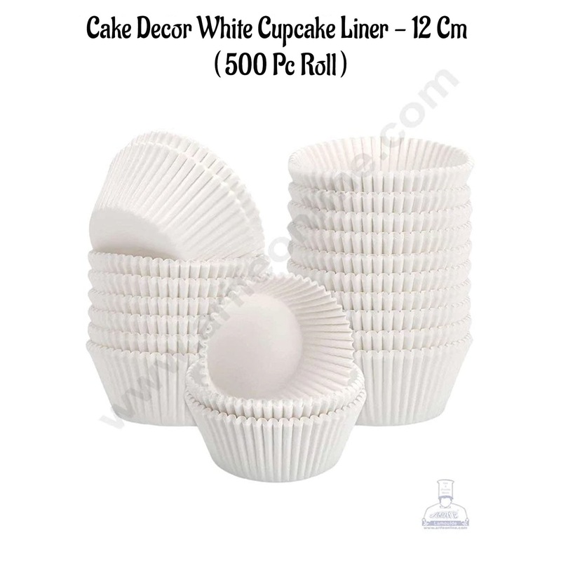 Cake Decor White Paper Cupcake Liner Cylinder Pack - 12cm (500 Pcs Roll)