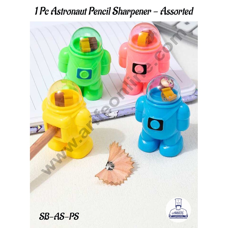 CAKE DECOR 1 Pc Astronaut Pencil Sharpener - Assorted | Return Gifts - 1 Piece
