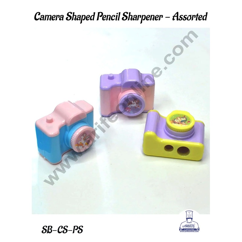 CAKE DECOR 1 Pc Camera Shaped Pencil Sharpener - Assorted | Return Gifts - 1 Piece