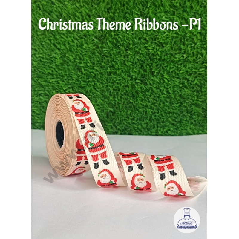 CAKE DECOR 1 Roll Christmas Theme Ribbons | Gift Wrapping | Hamper Decoration (SBR-CH-P1)