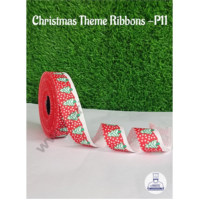 CAKE DECOR 1 Roll Christmas Theme Ribbons | Gift Wrapping | Hamper Decoration ( SBR-CH-P11 )