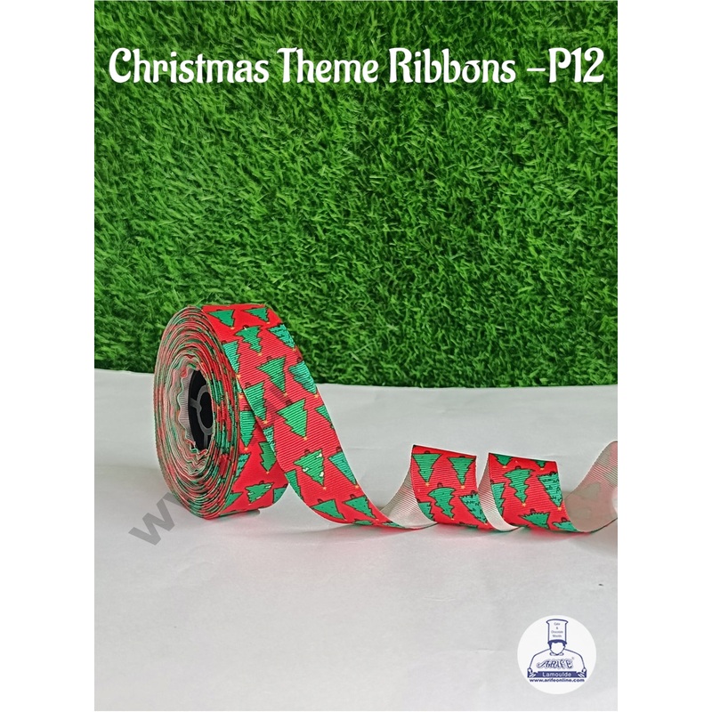 CAKE DECOR 1 Roll Christmas Theme Ribbons | Gift Wrapping | Hamper Decoration ( SBR-CH-P12 )
