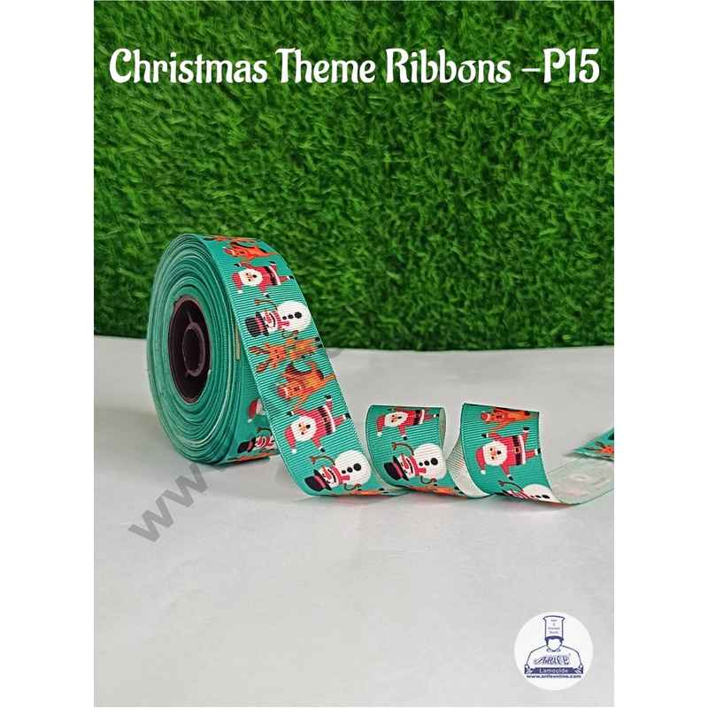 CAKE DECOR 1 Roll Christmas Theme Ribbons | Gift Wrapping | Hamper Decoration ( SBR-CH-P15 )