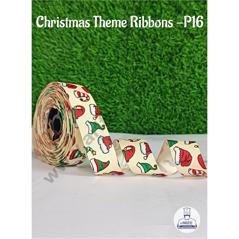 CAKE DECOR 1 Roll Christmas Theme Ribbons | Gift Wrapping | Hamper Decoration ( SBR-CH-P16 )