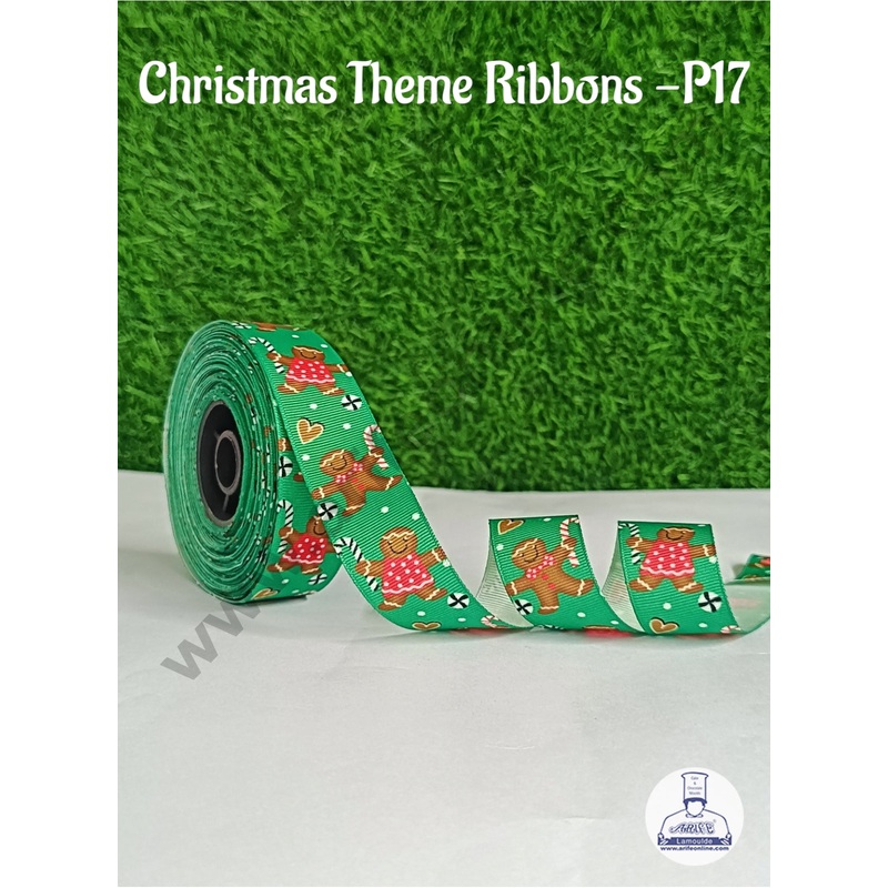 CAKE DECOR 1 Roll Christmas Theme Ribbons | Gift Wrapping | Hamper Decoration ( SBR-CH-P17 )