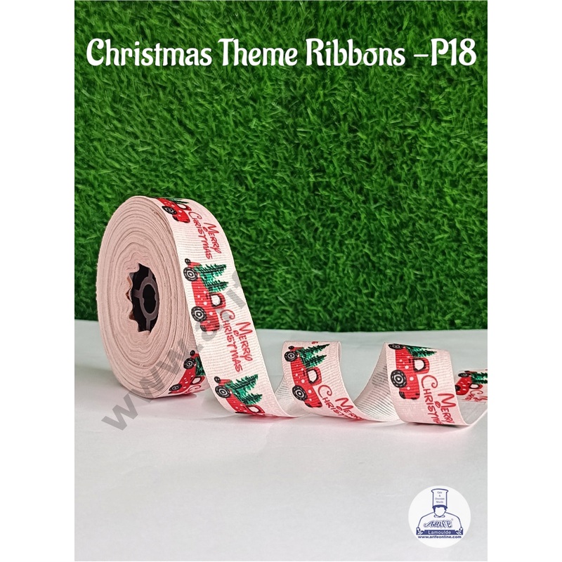 CAKE DECOR 1 Roll Christmas Theme Ribbons | Gift Wrapping | Hamper Decoration ( SBR-CH-P18 )