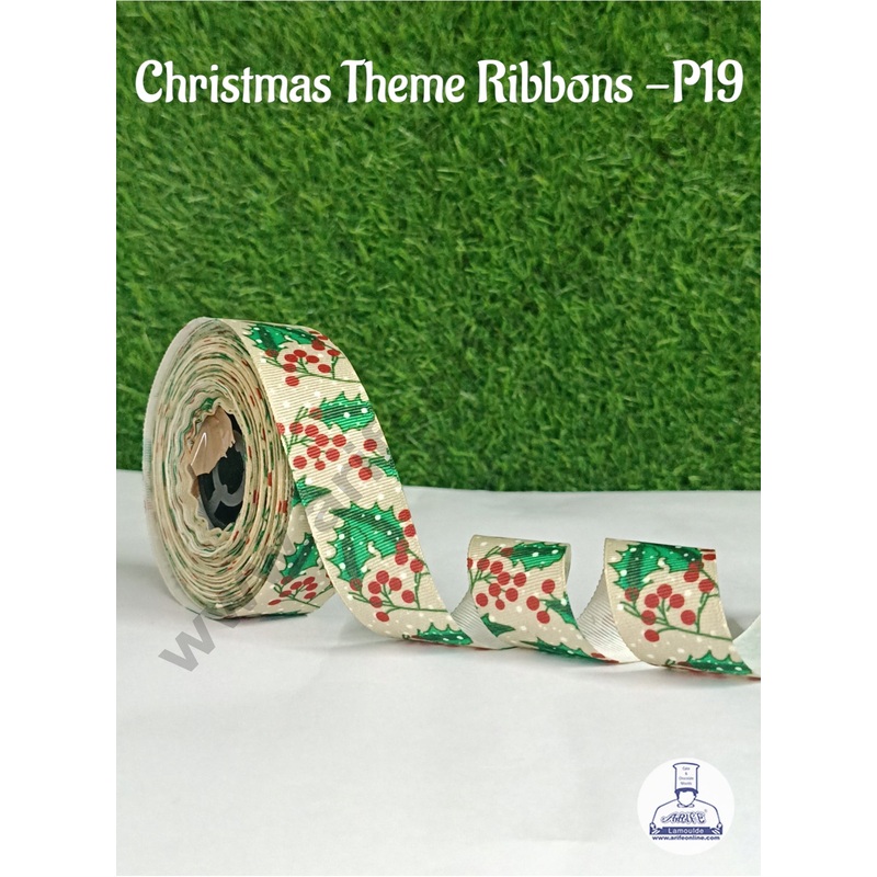 CAKE DECOR 1 Roll Christmas Theme Ribbons | Gift Wrapping | Hamper Decoration ( SBR-CH-P19 )