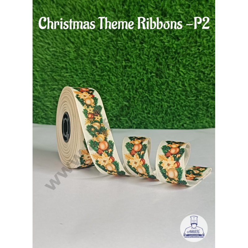 CAKE DECOR 1 Roll Christmas Theme Ribbons | Gift Wrapping | Hamper Decoration (SBR-CH-P2)