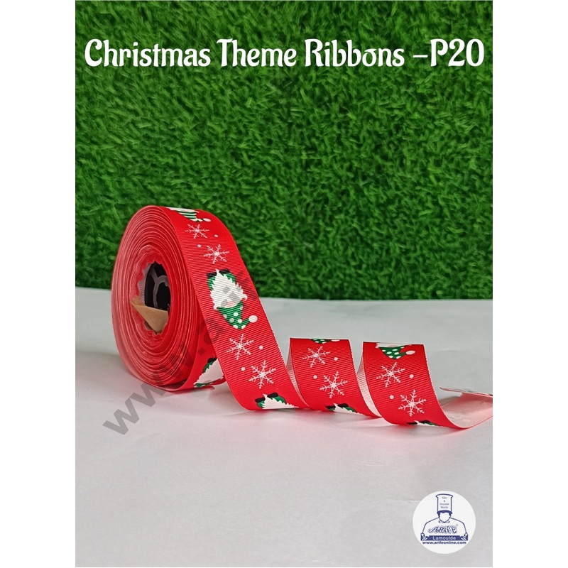 CAKE DECOR 1 Roll Christmas Theme Ribbons | Gift Wrapping | Hamper Decoration ( SBR-CH-P20 )