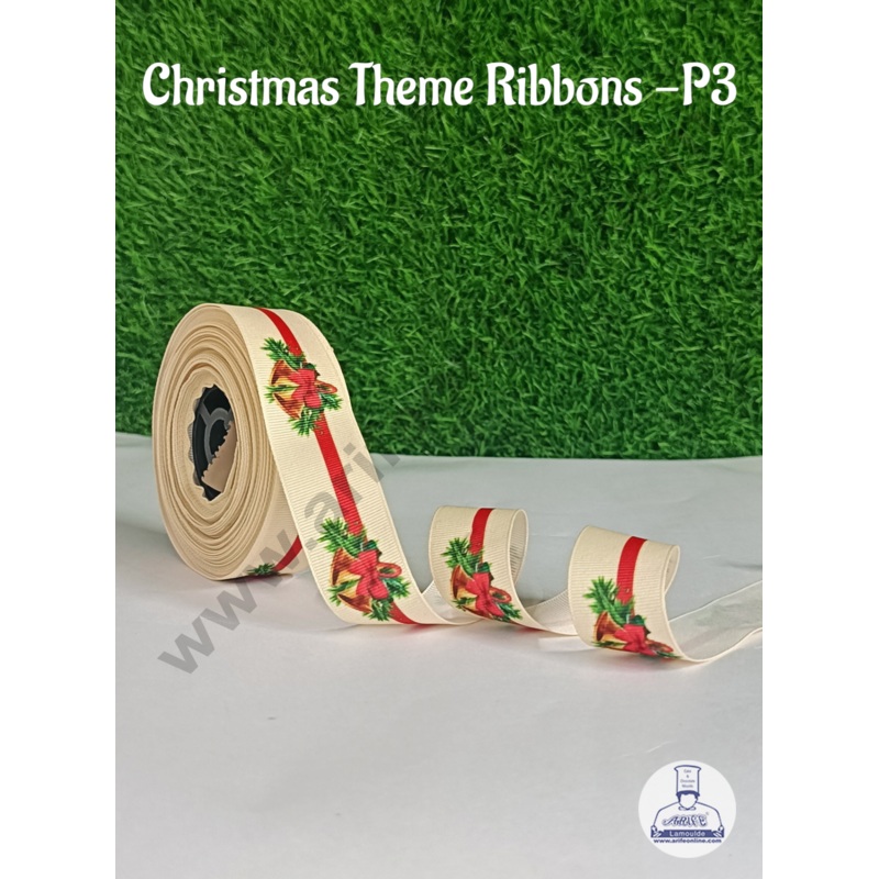 CAKE DECOR 1 Roll Christmas Theme Ribbons | Gift Wrapping | Hamper Decoration (SBR-CH-P3)