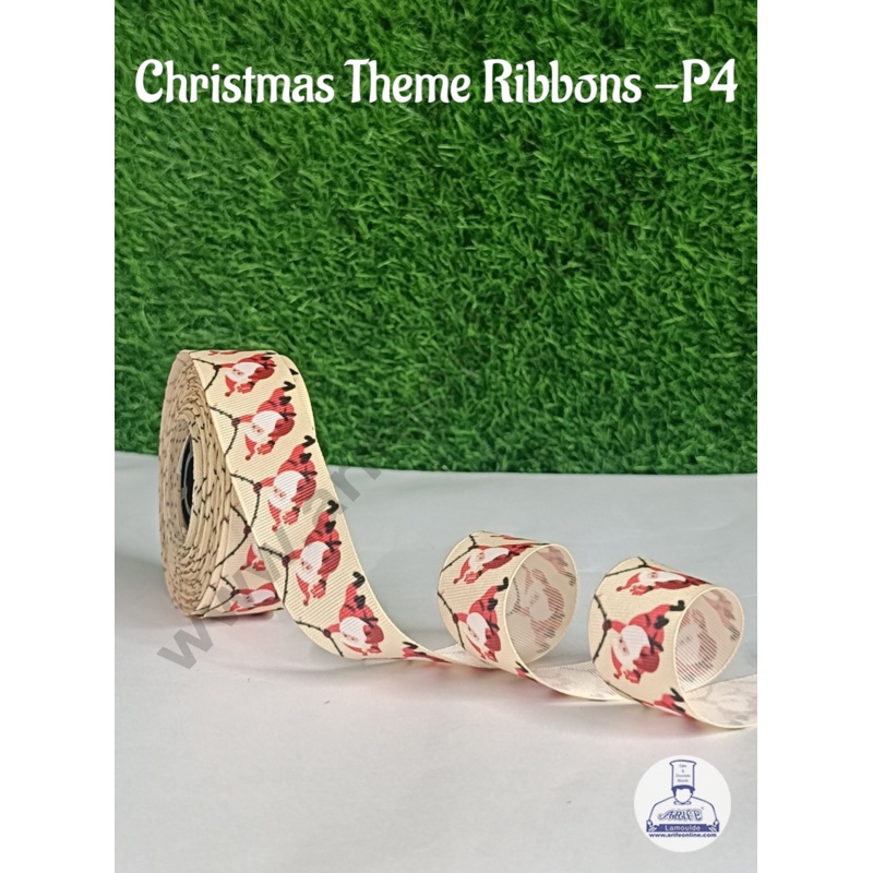 CAKE DECOR 1 Roll Christmas Theme Ribbons | Gift Wrapping | Hamper Decoration (SBR-CH-P4)