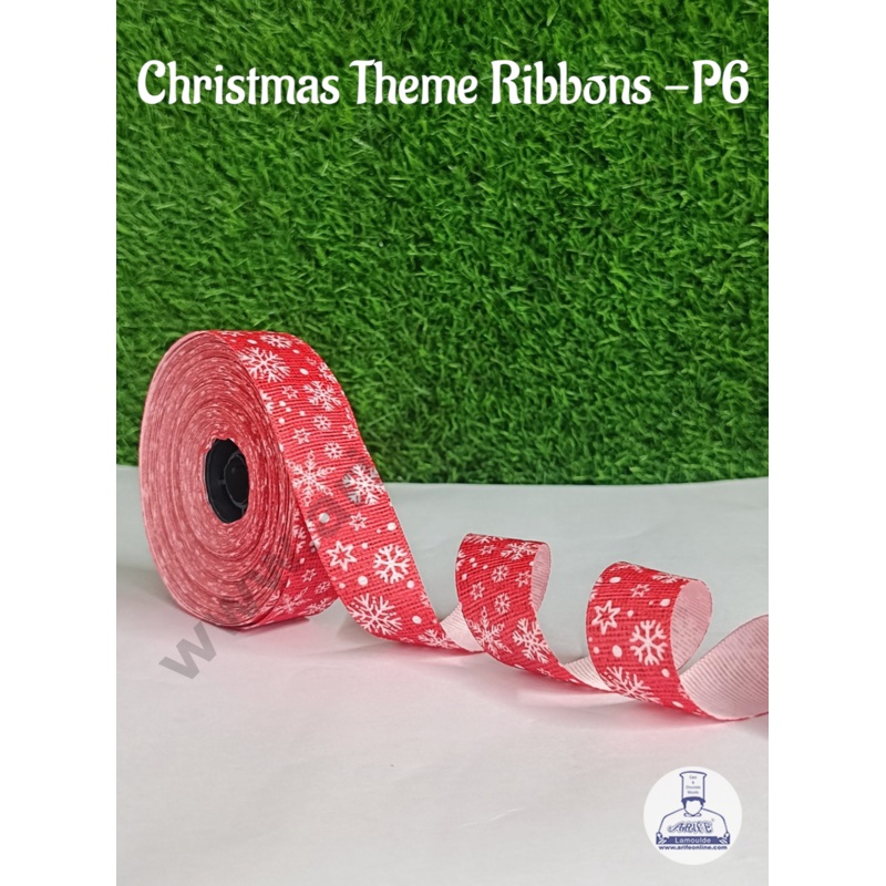CAKE DECOR 1 Roll Christmas Theme Ribbons | Gift Wrapping | Hamper Decoration (SBR-CH-P6)