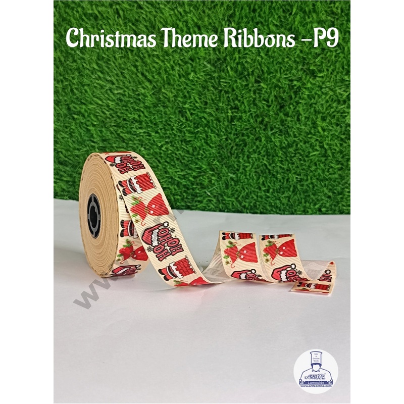 CAKE DECOR 1 Roll Christmas Theme Ribbons | Gift Wrapping | Hamper Decoration ( SBR-CH-P9 )