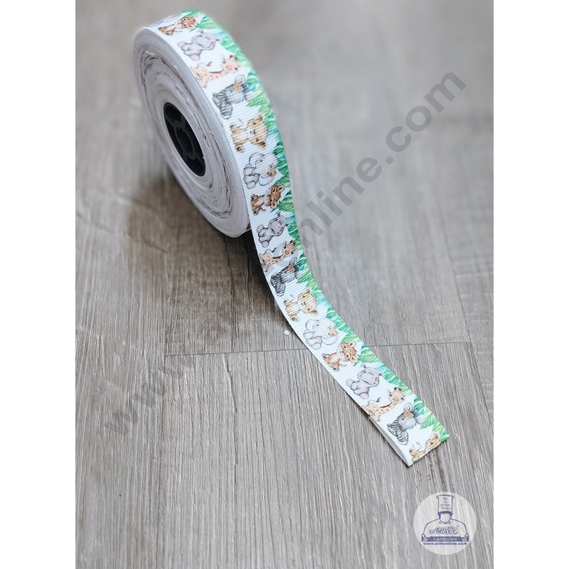 CAKE DECOR 1 Roll Jungle Theme Ribbon | Gift Wrapping | Hamper Decoration (SBR-PR-028)
