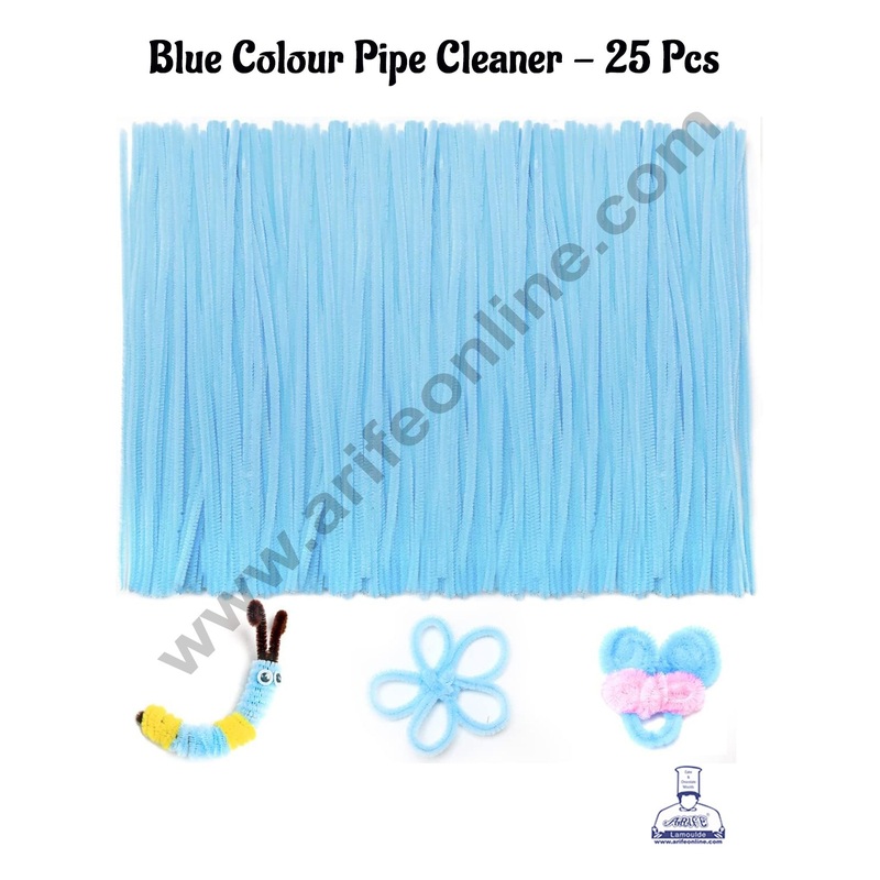 Cake Decor 25 Pcs Blue Colour Pipe Cleaner Tie For Art And Craft , Gift , Chocolate Wraping