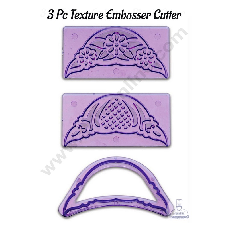 CAKE DECOR 3 Pcs Texture Embosser Cutter | Fondant Cutter | Gumpaste Cutter