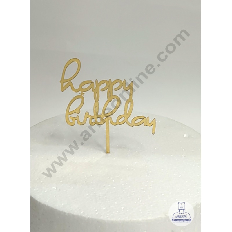 Cake Decor 5 inch Acrylic Mirror Shining Happy Birthday Cake Topper With Star