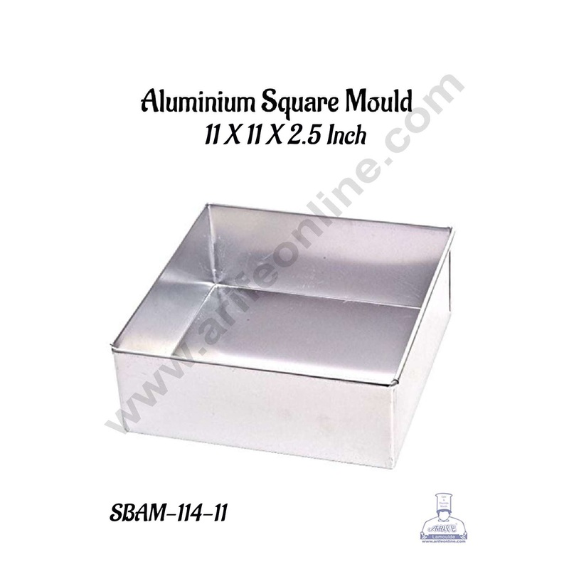 CAKE DECOR Aluminum Square Cake Mould - 11 X 2.5 Inch