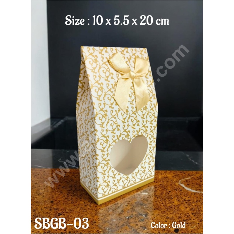 CAKE DECOR Goodie Bag For Hampers | Chocolate Box Hamper Box 10 Pcs Pack - Gold SBGB-03