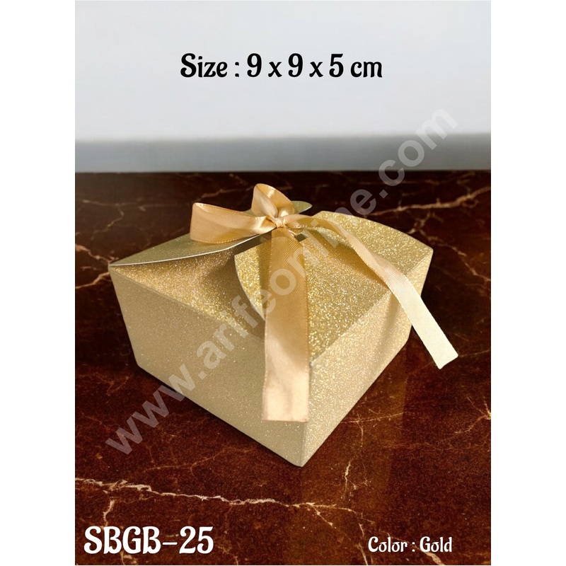 CAKE DECOR Goodie Bag For Hampers | Chocolate Box Hamper Box 10 Pcs Pack - Gold SBGB-25-G