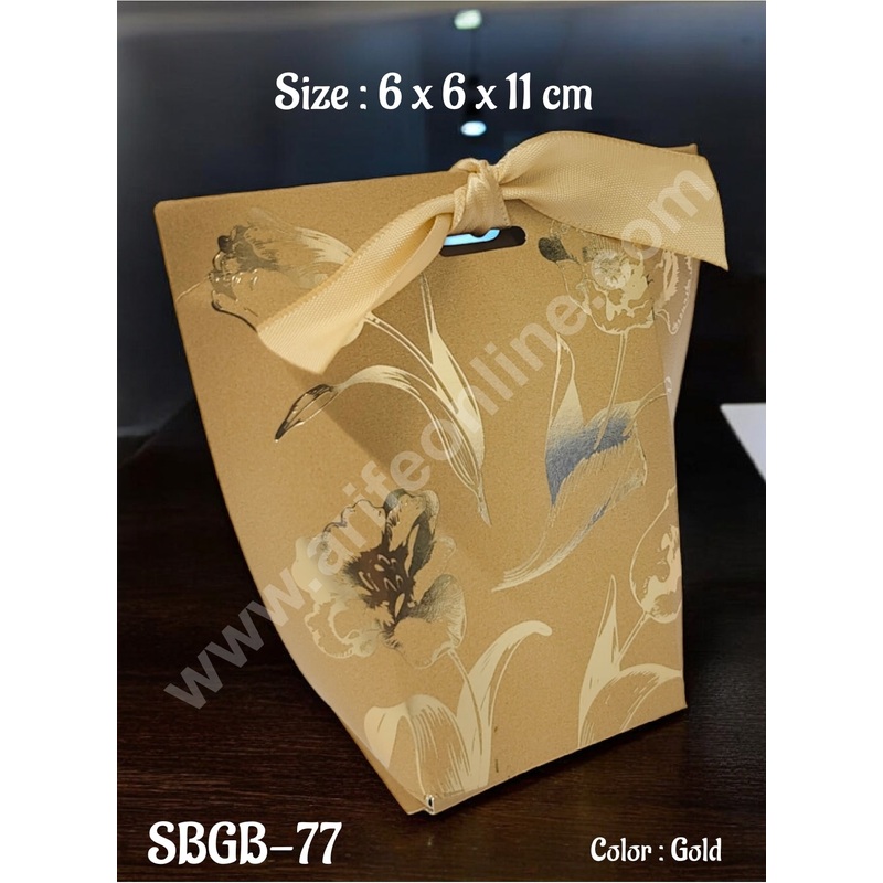 CAKE DECOR Goodie Bag For Hampers | Chocolate Box Hamper Box 10 Pcs Pack - Gold SBGB-77-G