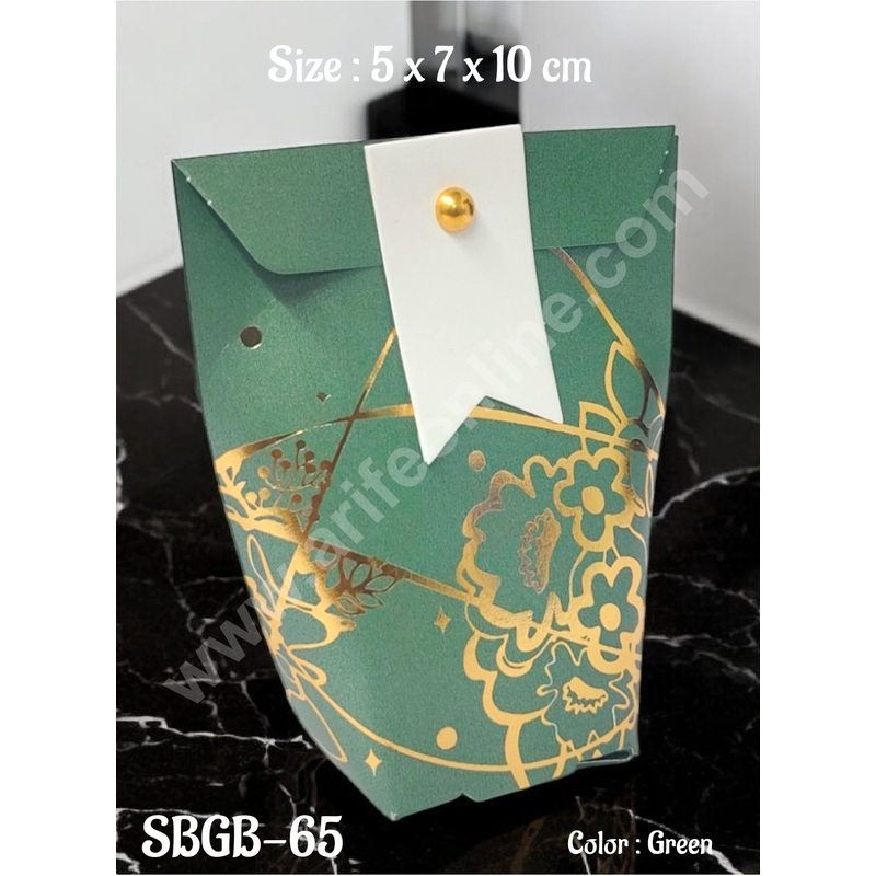 CAKE DECOR Goodie Bag For Hampers | Chocolate Box Hamper Box 10 Pcs Pack - Green SBGB-65-G